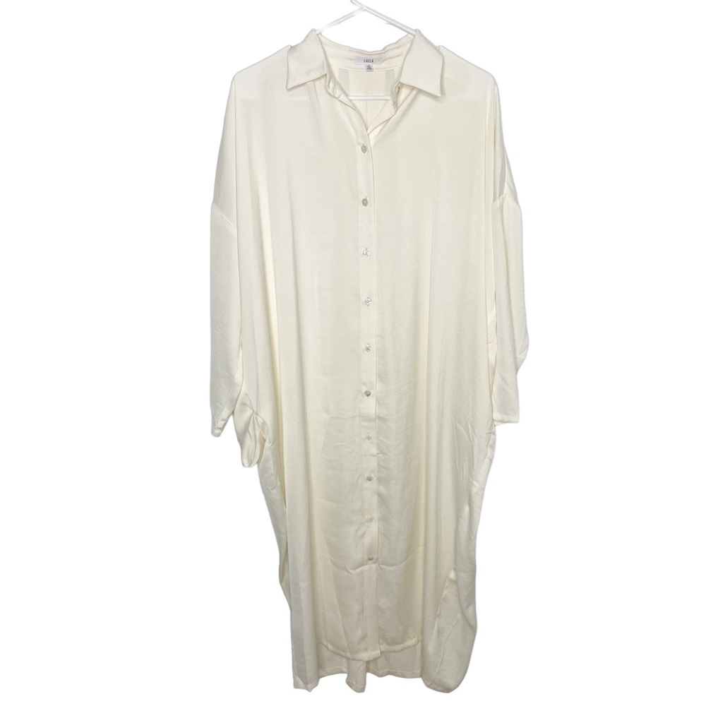 LUCCA ivory shirt dress NWOT XS